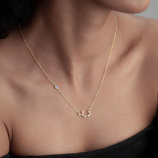 Custom Birthstone & Zodiac Necklace