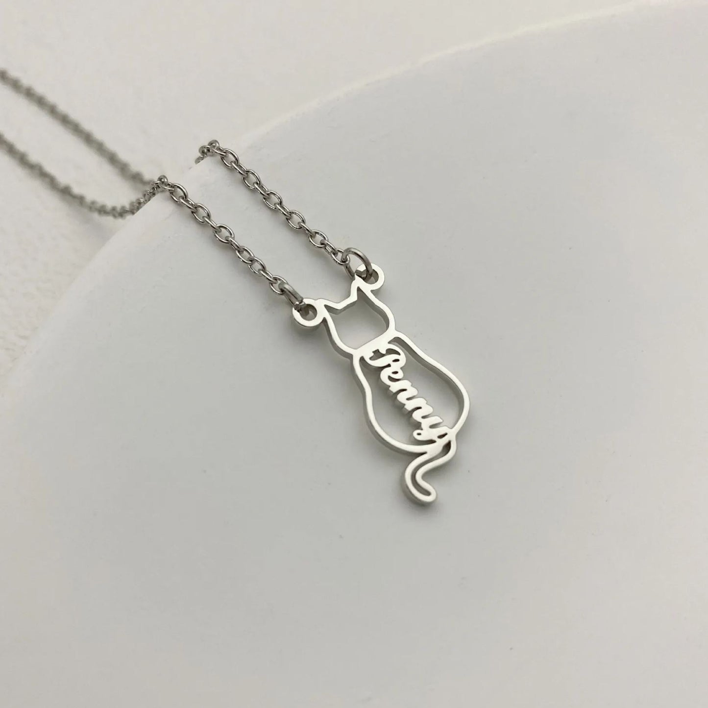 Personalised Cat Name Necklace