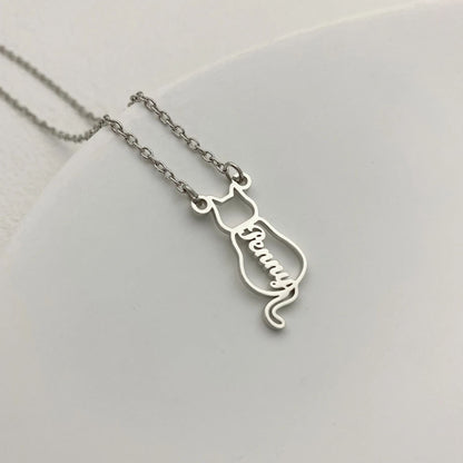 Personalised Cat Name Necklace