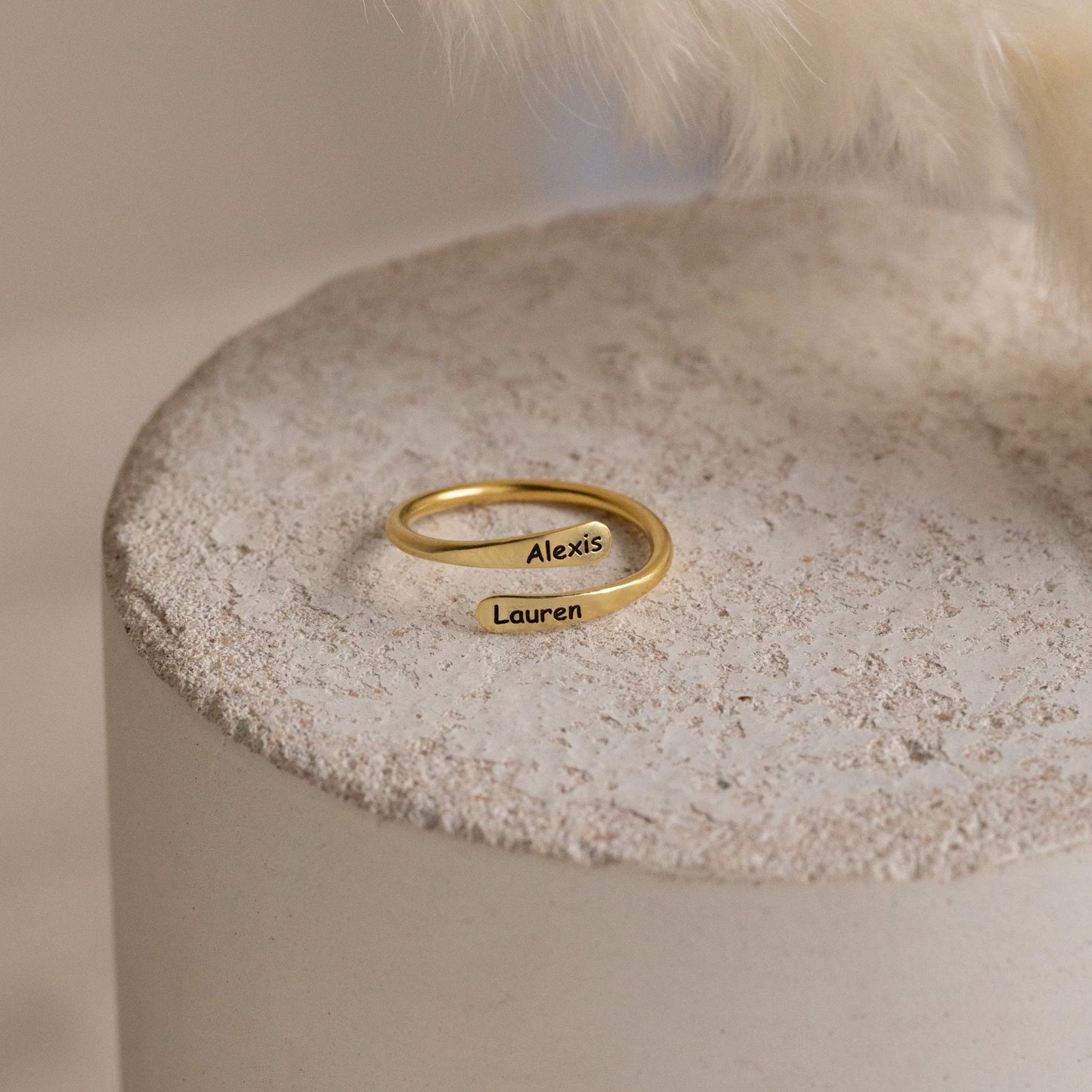 For Love - Custom Engraved Open Style Ring