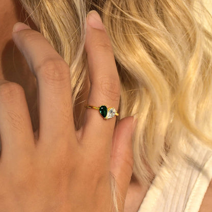 For Love - Custom Heart Birthstone Ring