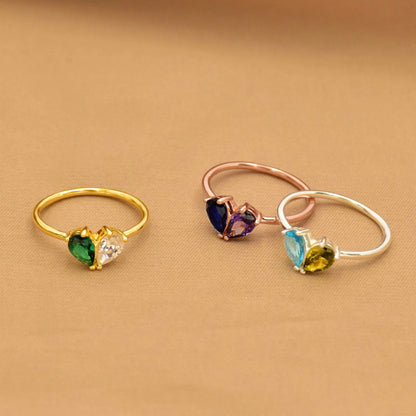 For Love - Custom Heart Birthstone Ring