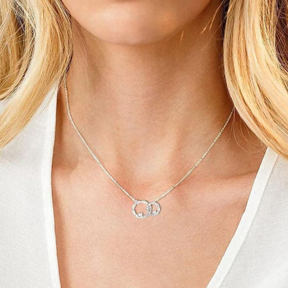For Bonus Daughter - WE ARE FOREVER LINKED TOGETHER DOUBLE CIRCLE NECKLACE
