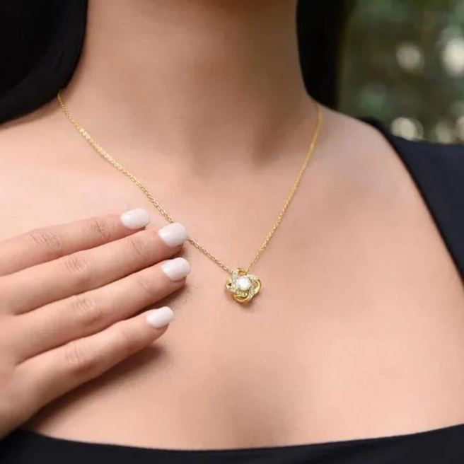 For Daughter - Love You Forever Diamond Knot Necklace