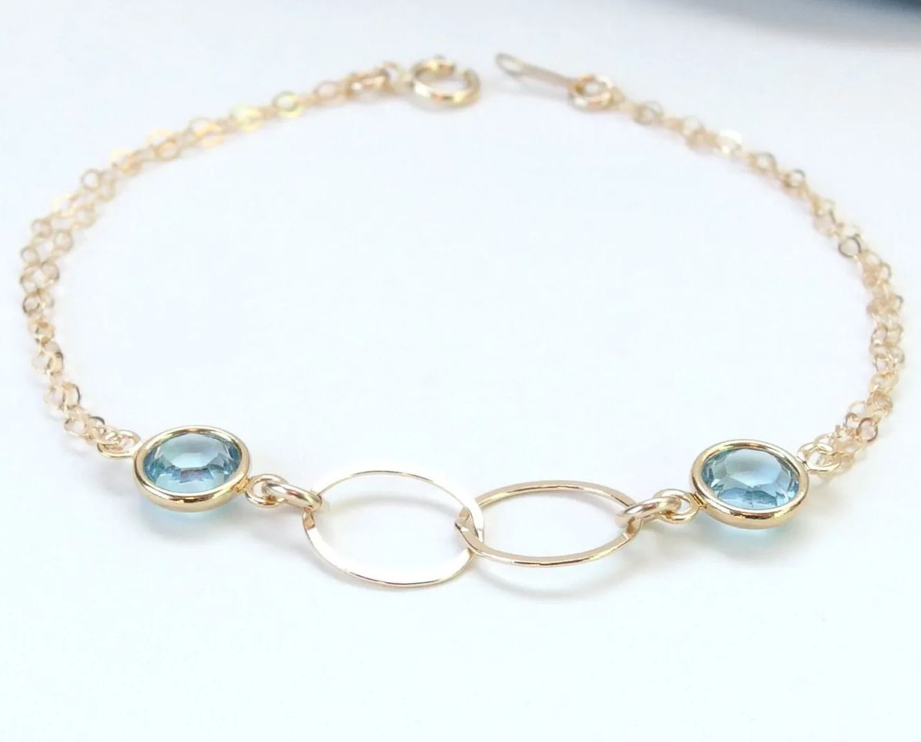 Mother And Daughter Forever Linked Together Custom Birthstones Bracelet