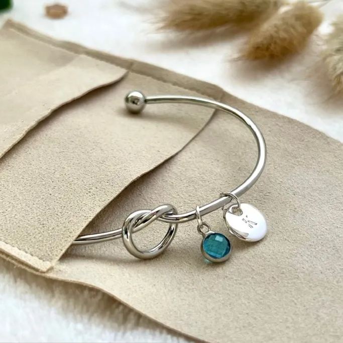 For Love - Custom Birthstone & Initials Knot Bracelet