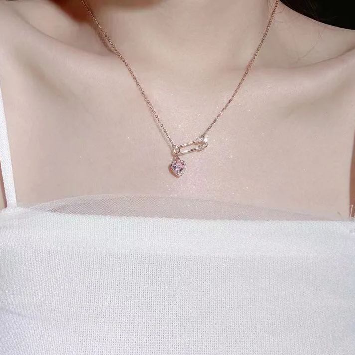FOR UNBIOLOGICAL DAUGHTER - CUSTOM BIRTHSTONE INTERLOCKING NECKLACE