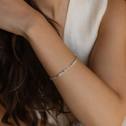 Minimalist Personalized Name&Birthstone Bracelet