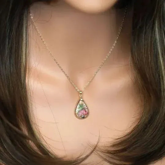 🌸2025 Spring New Sale - Personalized Birth Flower Teardrop Necklace