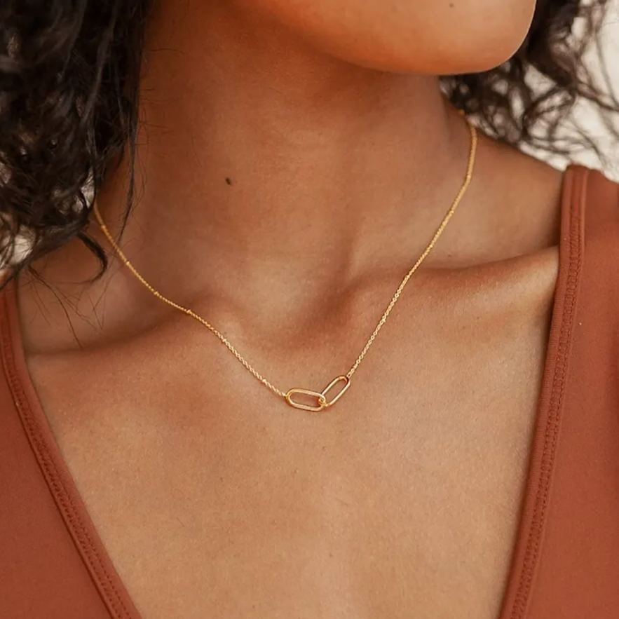 Mother And Daughter Forever Linked Together Double Circle Necklace