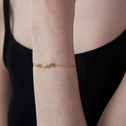 Healing Is Not Linear Minimalist Wave Bracelet