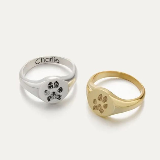 My Four Legged Angel Is Always Near By Engraved Paw Ring
