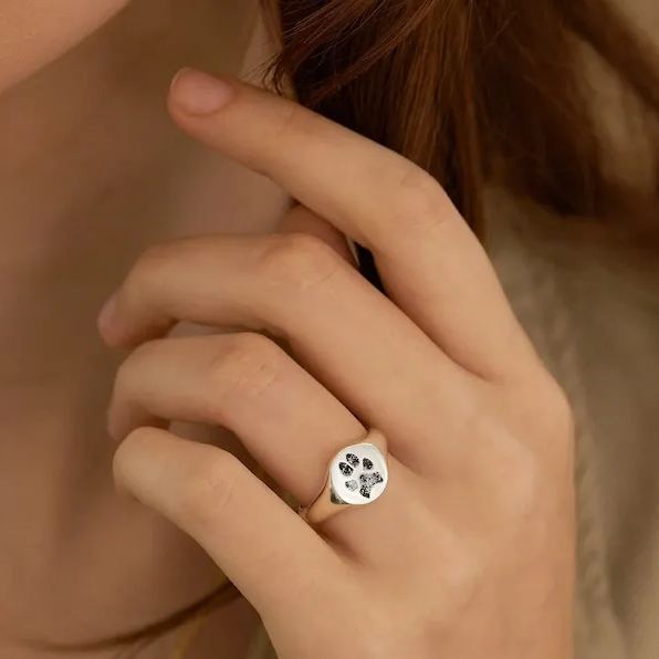 My Four Legged Angel Is Always Near By Engraved Paw Ring