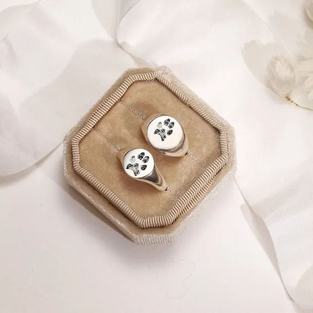 My Four Legged Angel Is Always Near By Engraved Paw Ring