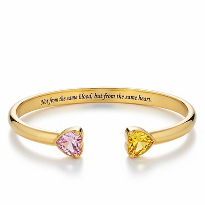 For Friend -Not Sisters By Blood But Sisters By Heart Custom Birthstones Bracelet