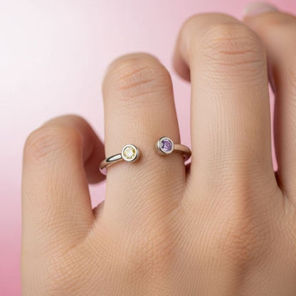For Friend - Custom Double Birthstone Ring