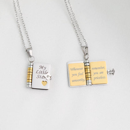 For Daughter -My Little Star Book Necklace