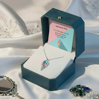 For Love- Custom Sweet Ice Cream Birthstones Necklace