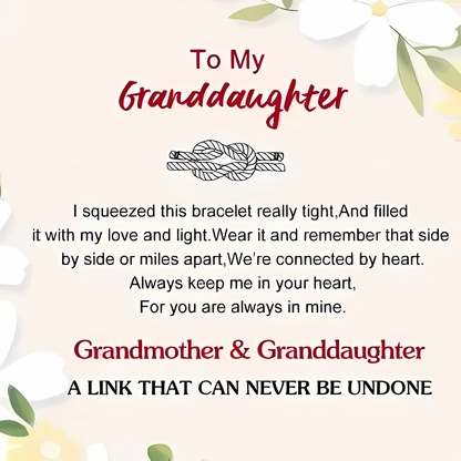For Granddaughter - A LINK THAT CAN NEVER BE UNDONE Peach Blossom Knot Bracelet