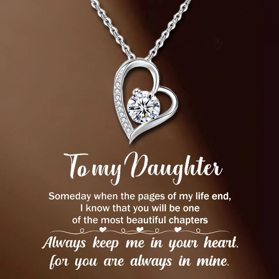For My Daughter - Love You Forever Heart Diamond Necklace
