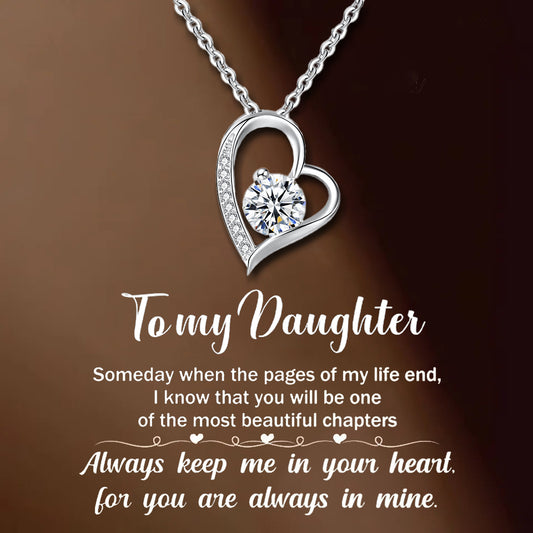 For My Daughter - Love You Forever Heart Diamond Necklace