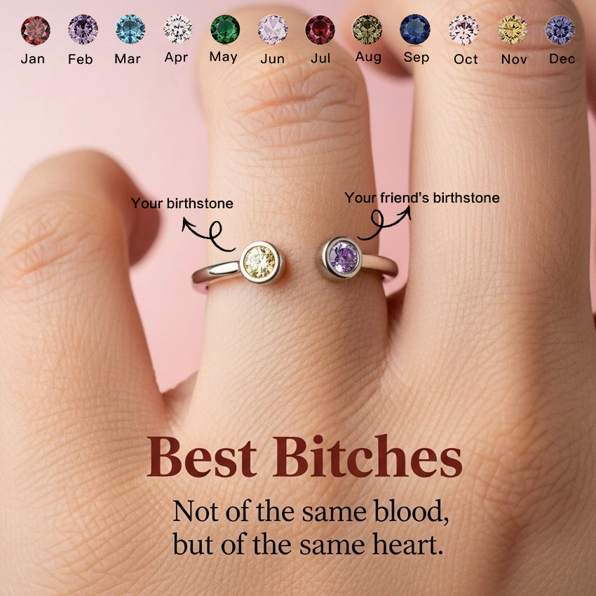 For Friend - Custom Double Birthstone Ring