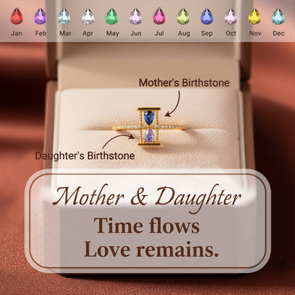 Love Remains Hourglass Double Birthstone Ring