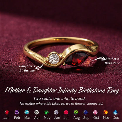 Mother&Daughter Infinity Birthstone Ring