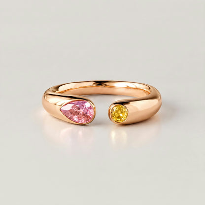 Mother&Daughter Unbreakable Bond Personalized Double Birthstone Ring