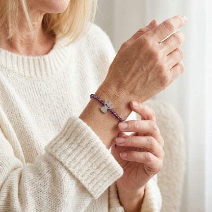 For Memorial–Loved One Guardian Angel Amethyst Bracelet