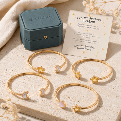 For Friend – Same Sky Forever Friend Gold Open Cuff Bracelet