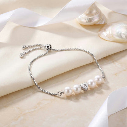For Daughter - A Mother’s Love Personalized Pearl Initial Bracelet