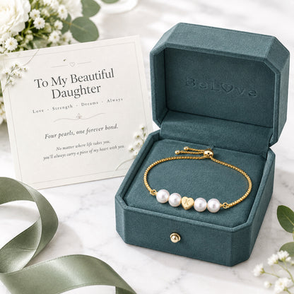 For Daughter - A Mother’s Love Personalized Pearl Initial Bracelet