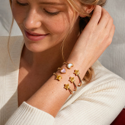 For Friend – Same Sky Forever Friend Gold Open Cuff Bracelet