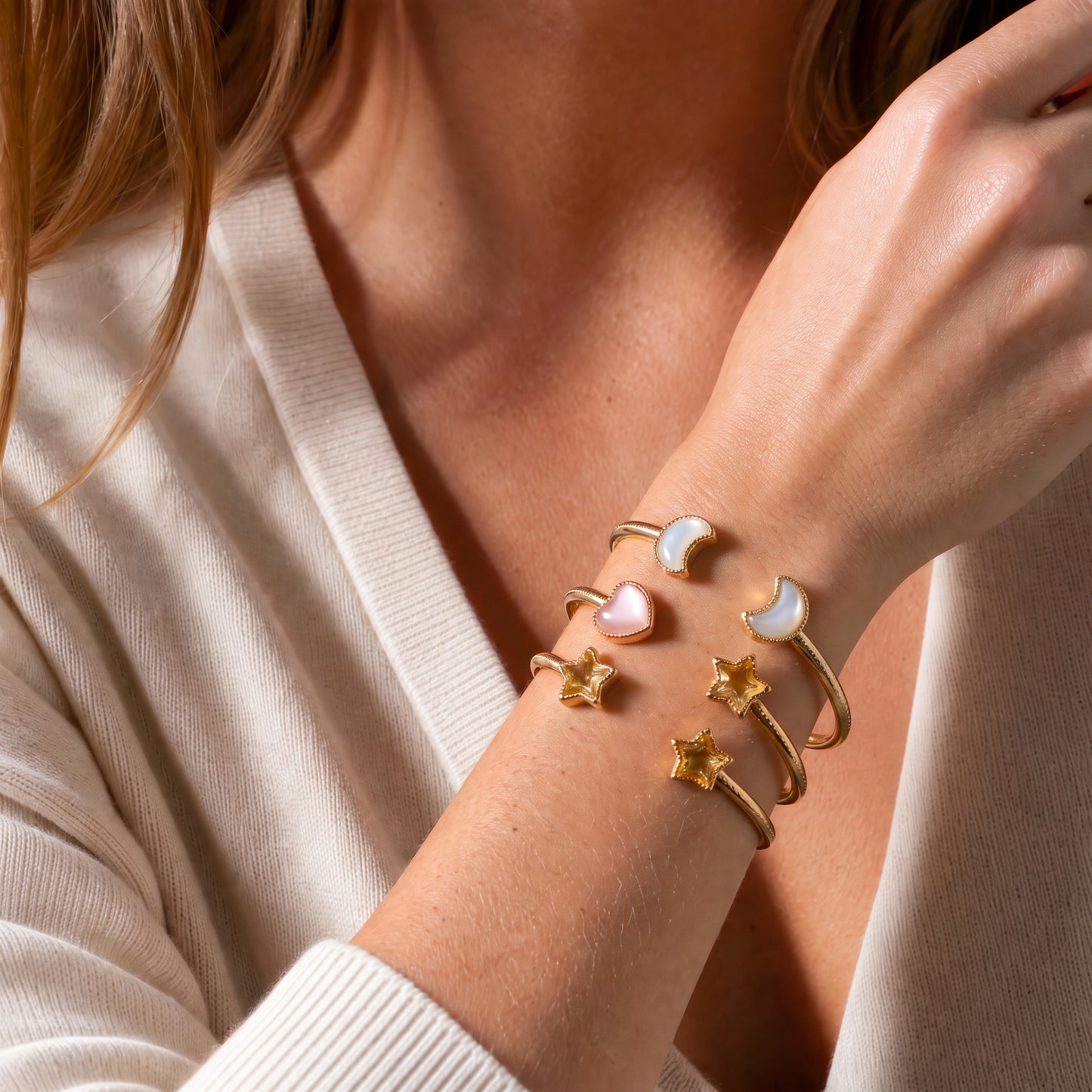 For Friend – Same Sky Forever Friend Gold Open Cuff Bracelet