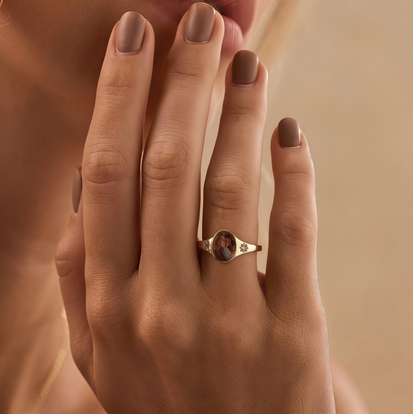 For Love-Photo Birthstone Custom Ring