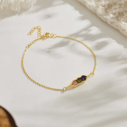 For Friend- We're Peas in a pod Birthstone Bracelet