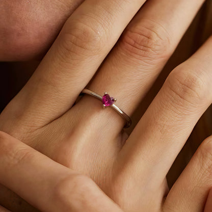 Be Your Best Self Heart Birthstone Ring