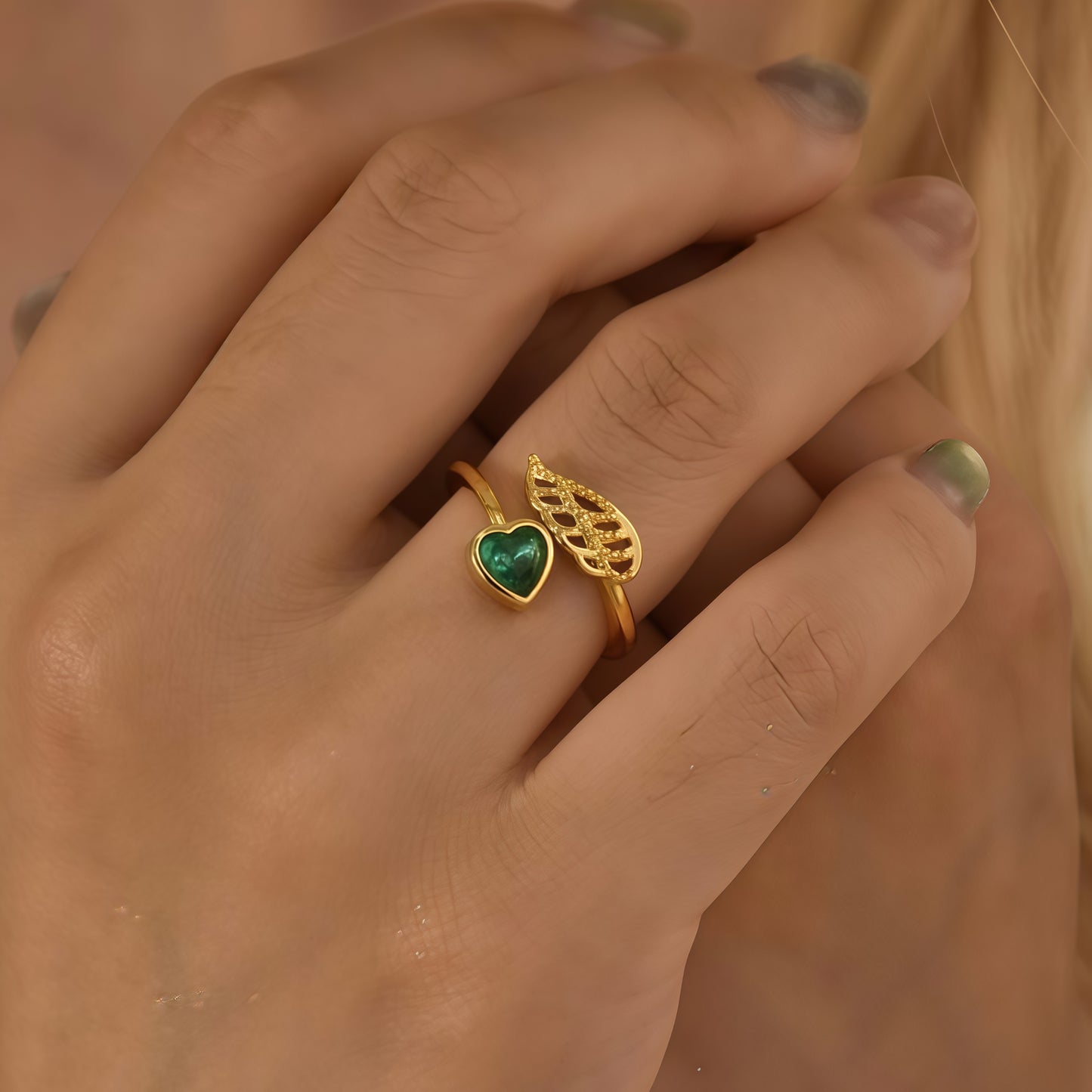 For Memorial -  I'm a Wife to a Husband  Custom Birthstone Wing Ring