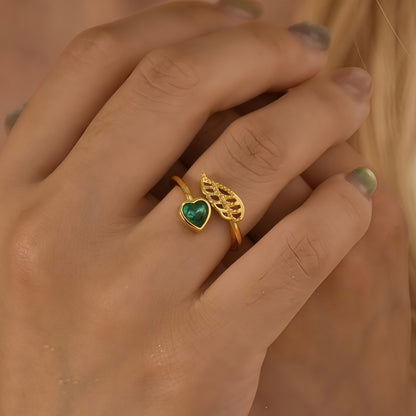 For Memorial -  I'm a Wife to a Husband  Custom Birthstone Wing Ring