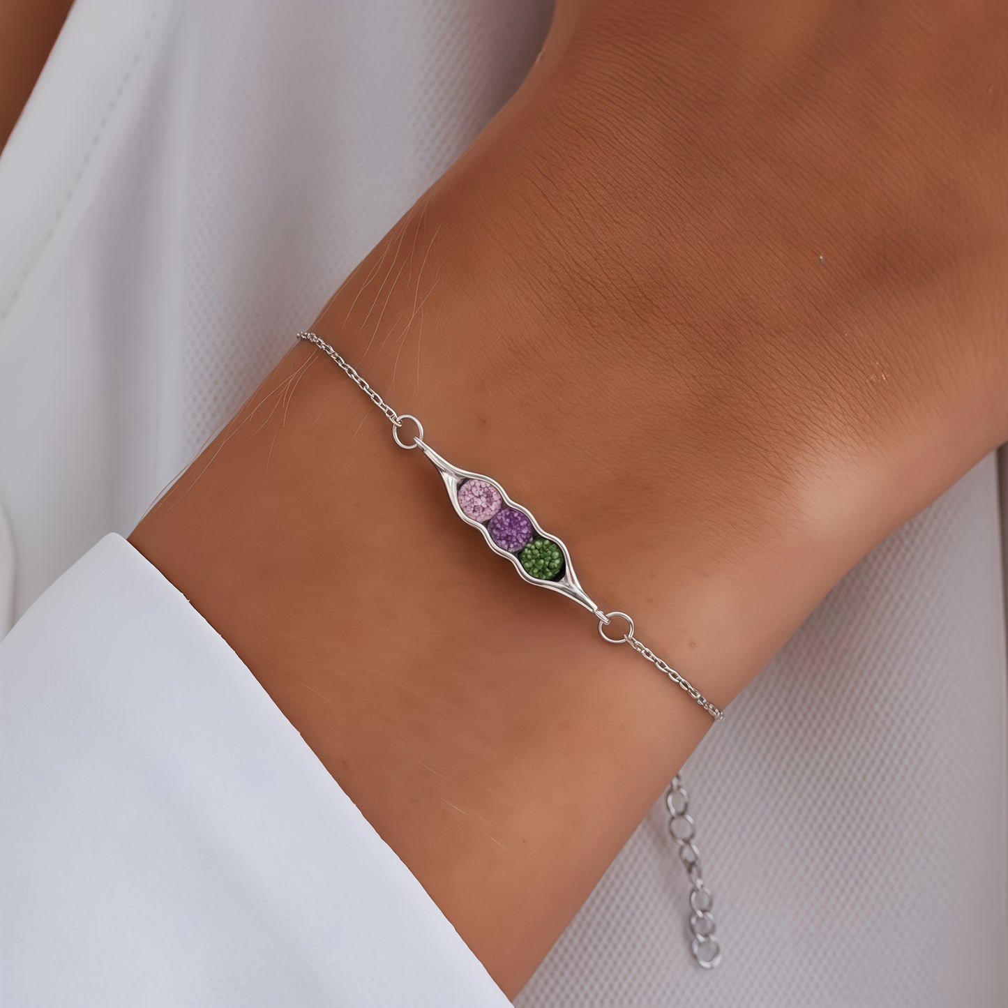 For Friend- We're Peas in a pod Birthstone Bracelet