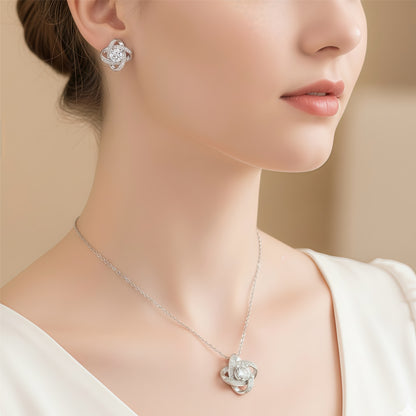 For My Granddaughter -I Am Always With You Diamond Knot Necklace