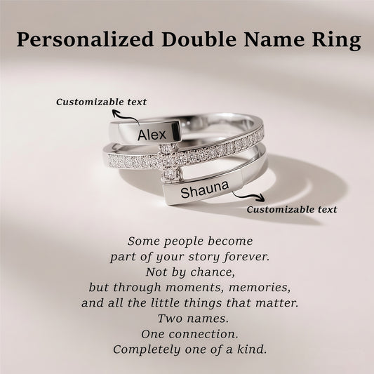 For Love- Personalized Double Name Ring