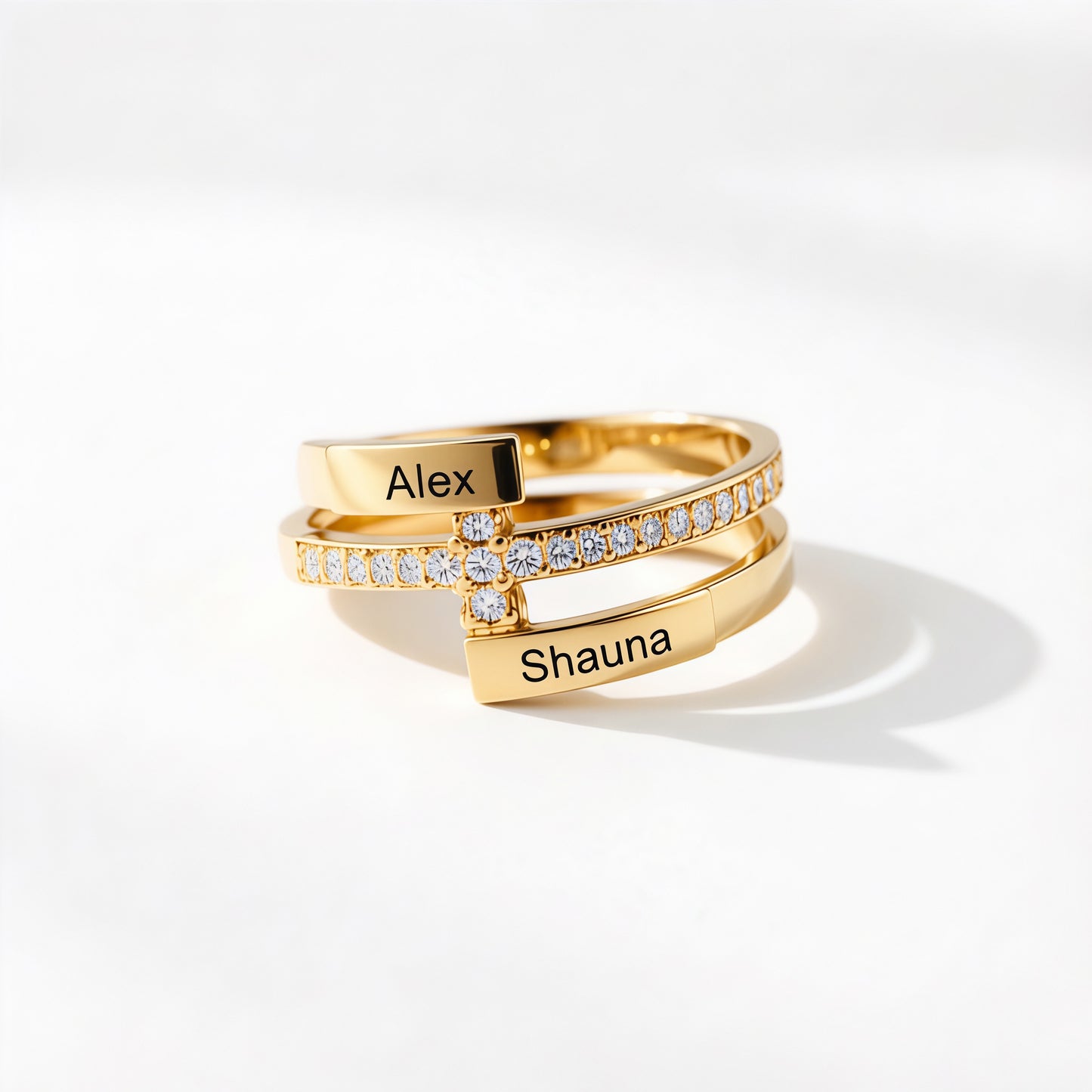 For Love- Personalized Double Name Ring