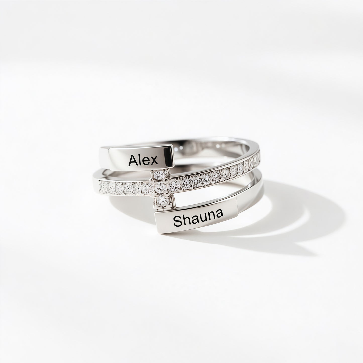 For Love- Personalized Double Name Ring