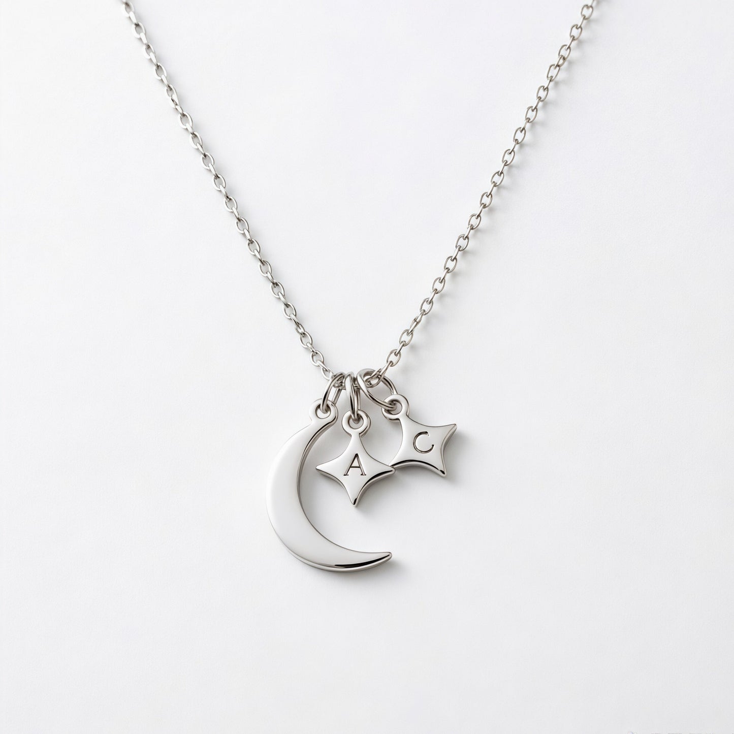 For Love- Custom Moon and Star Necklace