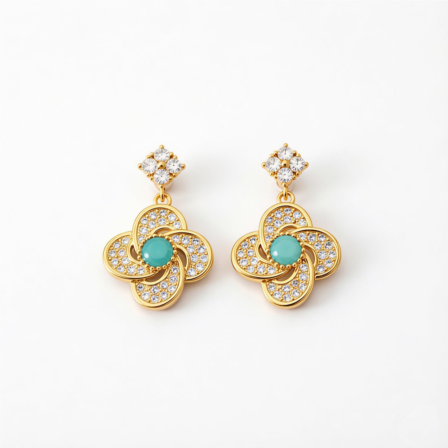 Turquoise Blossom Earrings-Carry Peace Close to Your Heart