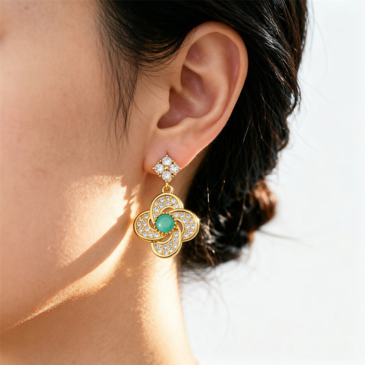 Turquoise Blossom Earrings-Carry Peace Close to Your Heart