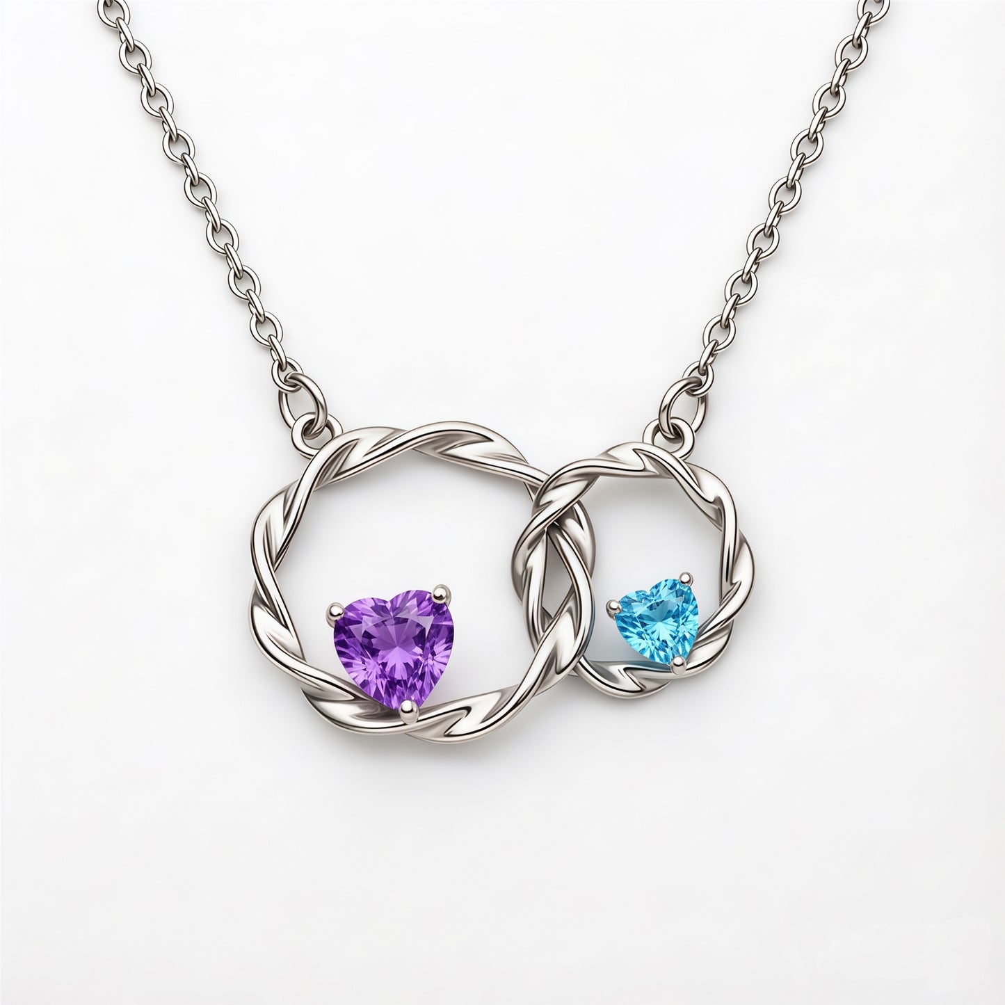 For My Daughter- I Always With You Custom Double Birthstones Necklace