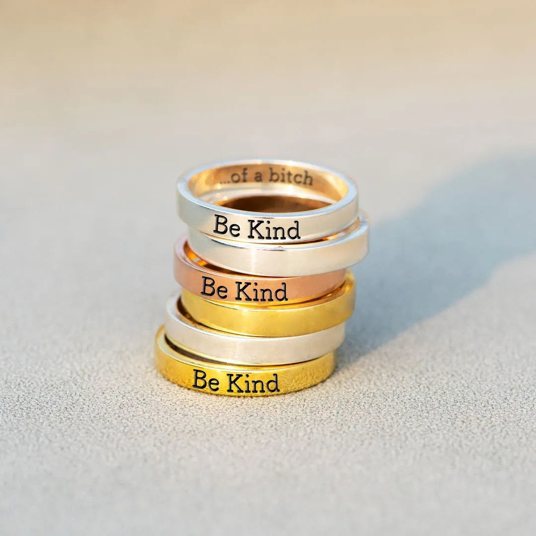 🔥Summer Hot Sale🌊BE KIND...OF A BI♥CH MANTRA RING